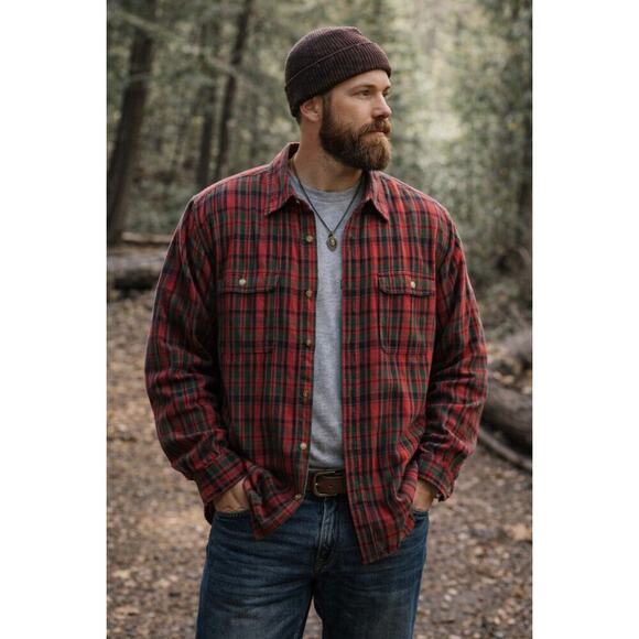 Woolrich Other - Vintage Woolrich Plaid Flannel Shirt XL Red Green Heavyweight Workwear Button Up